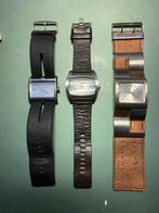 horloges fossil dieselDZ 2039 1st class, Sieraden, Tassen en Uiterlijk, Horloges | Heren, Overige merken, Leer, Staal, Polshorloge