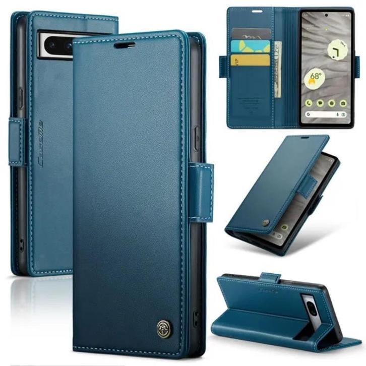 CaseMe Luxe Wallet Case voor Google Pixel 7A _ Blauw, Telecommunicatie, Mobiele telefoons | Hoesjes en Frontjes | Overige merken