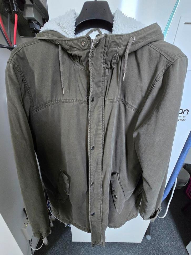 Legergroene parka met teddy voering van Jack Jones maat XXL, Kleding | Heren, Jassen | Winter, Gedragen, Overige maten, Groen