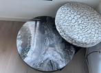 Duran marmeren salontafel en poef, Huis en Inrichting, Tafels | Salontafels, Ophalen, Zo goed als nieuw, 50 tot 100 cm, Minder dan 50 cm
