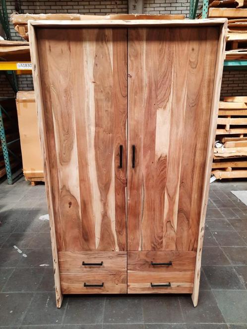 Wandkast Acaciahout | Naturel | Breedte: 110,0cm, Huis en Inrichting, Kasten | Wandmeubels, Nieuw, 200 cm of meer, Minder dan 150 cm