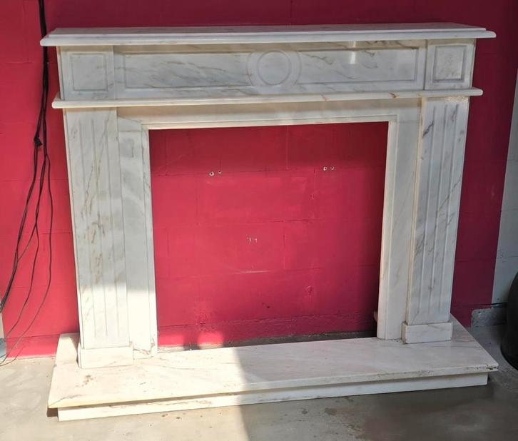 Schouw Marmer Haard, Huis en Inrichting, Haarden, Zo goed als nieuw, Elektrische haard, Ophalen