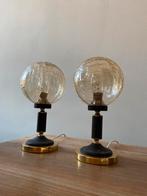 Mid Century 60s/70s Tafellampen Set, Ophalen of Verzenden, Zo goed als nieuw, Mid Century, Glas