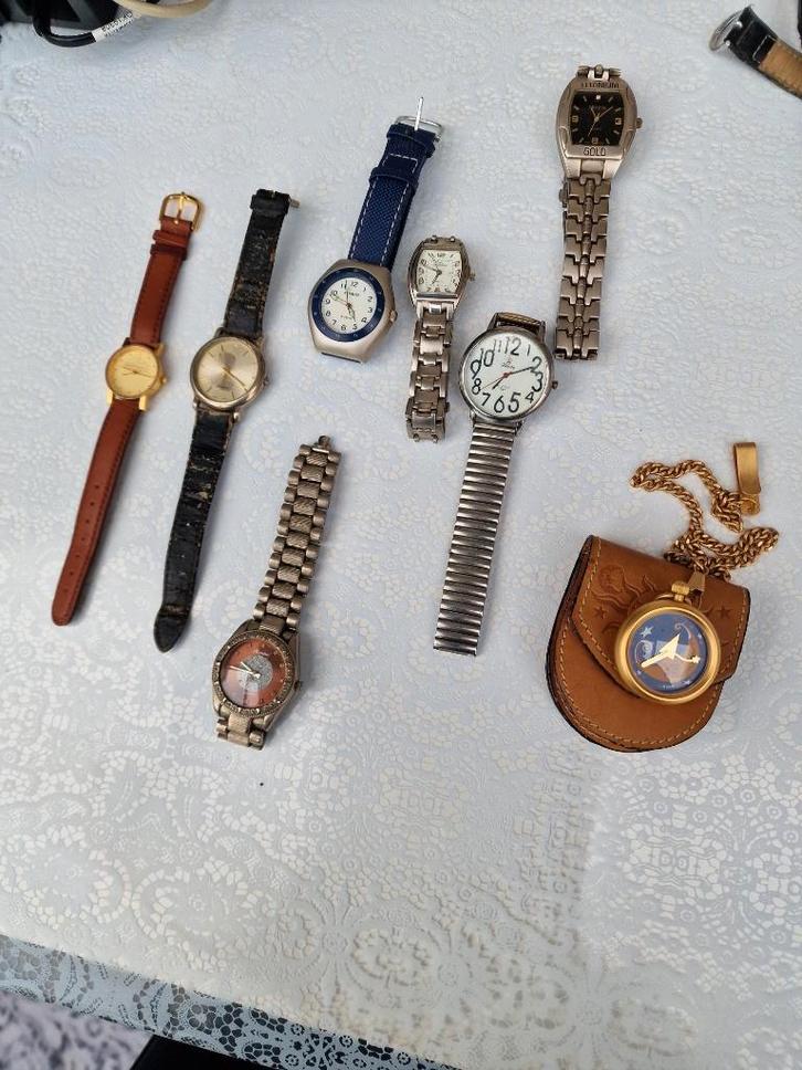 diverse horloges en bandjes, Sieraden, Tassen en Uiterlijk, Horloges | Heren, Gebruikt, Polshorloge, Overige merken, Staal, Leer