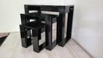 Bijzettafel set 3 delig zwart hoogglans hxbxd 47x61x28 cm, Huis en Inrichting, Tafels | Bijzettafels, Gebruikt, Rond, 55 tot 75 cm