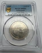 Nederland. Juliana. 2 1/2 Gulden 1969 haan - PCGS MS63, Postzegels en Munten, Munten | Nederland, Ophalen of Verzenden, Koningin Juliana