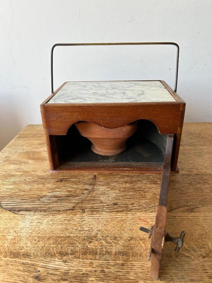 Eiken stoof met marmeren blad, Antiek en Kunst, Antiek | Meubels | Kasten, Ophalen of Verzenden