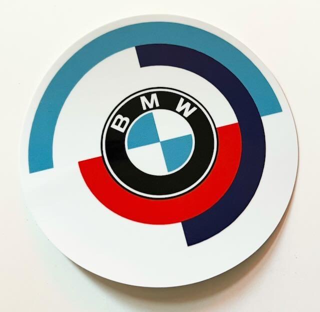 BMW Race  retro Sticker -  Glans laminaat 10cm, Auto diversen, Autostickers, Ophalen of Verzenden