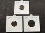 Lot munten 3 stuks 1/2 cent Ned 1901+1911+1937, Ophalen of Verzenden, Koningin Wilhelmina