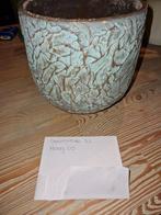 MOOIE TURQUOISE BLOEMPOT, Ophalen of Verzenden, Gebruikt, Rond, Minder dan 40 cm