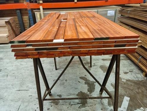 8.88 m2 Hardhout- trapezium geschaafd / - nr: HP729, Tuin en Terras, Palen, Balken en Planken, Nieuw, Planken, 250 cm of meer