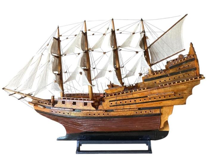 groot gedetailleerd schaalmodel chinese jonk zeilschip, Hobby en Vrije tijd, Modelbouw | Boten en Schepen, Gebruikt, Ophalen of Verzenden