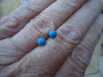 echt zilveren oorknopjes turquoise kleur met achterkantjes, Blauw, Nieuw, Ophalen of Verzenden, Knopjes of Stekers