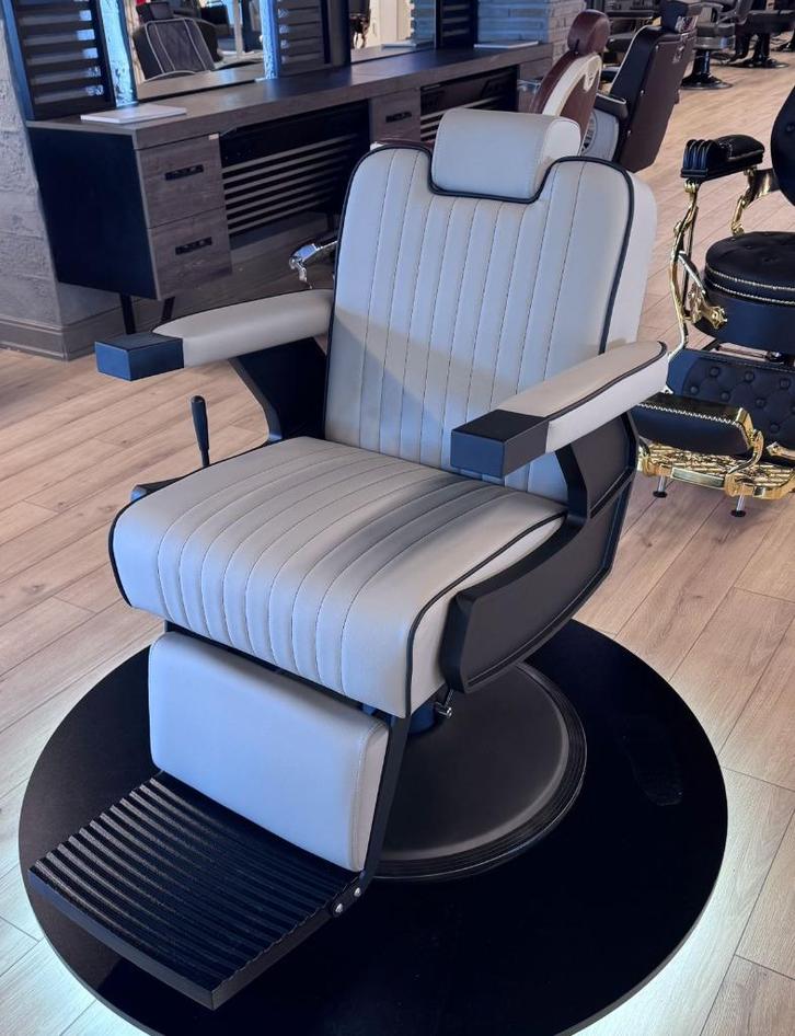 Barbierstoel Duzcizo cream beige epileer stoel baard kapper, Huis en Inrichting, Stoelen, Nieuw, Vijf, Zes of meer stoelen, Overige materialen