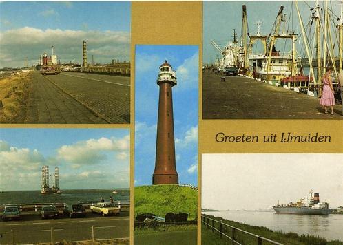 Groeten uit IJmuiden - 5 afb o.a. vuurtoren, booreiland - 19, Verzamelen, Ansichtkaarten | Nederland, Gelopen, Utrecht, 1960 tot 1980