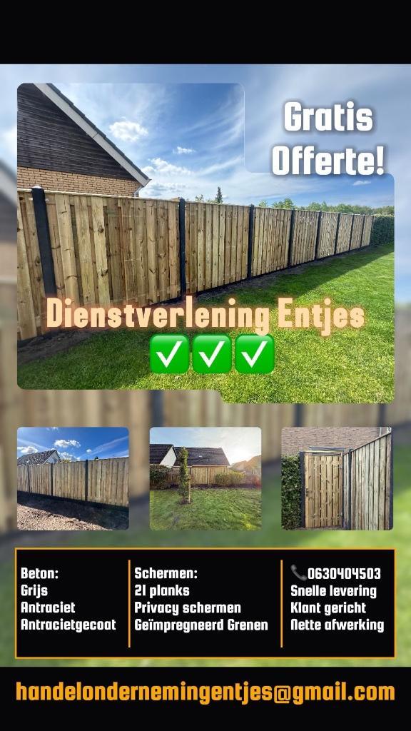 Beton schutting gratis offerte!, Tuin en Terras, Schuttingen, Nieuw, Minder dan 3 meter, Ophalen