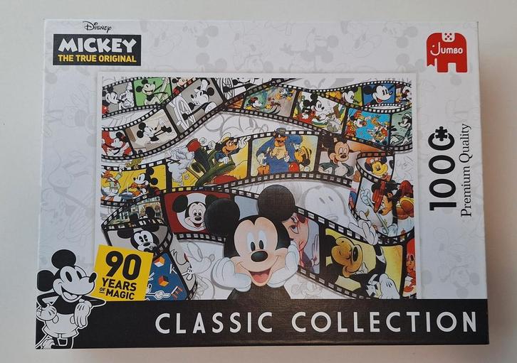 Jumbo Mickey Mouse puzzel - 1000 stukjes 90 years of magic, Hobby en Vrije tijd, Denksport en Puzzels, Gebruikt, 500 t/m 1500 stukjes