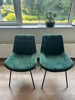 2 Groene Suède Lounge Stoelen, Huis en Inrichting, Stoelen, Ophalen of Verzenden, Zo goed als nieuw, Overige kleuren, Twee