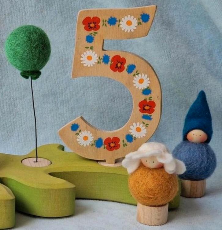 Verjaardag steker Vrije School jaarring steker ballon cijfer, Huis en Inrichting, Woonaccessoires | Kandelaars en Kaarsen, Nieuw