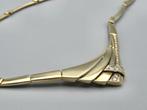 Gouden vintage ketting met diamant hanger. 2025/435, Sieraden, Tassen en Uiterlijk, Kettingen, ., Ophalen of Verzenden, Zo goed als nieuw