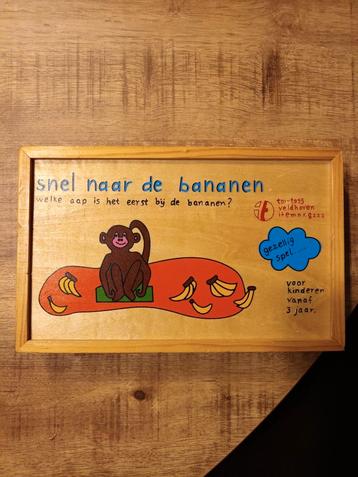 Ren naar de Bananen - Houten Kinderspel beschikbaar voor biedingen
