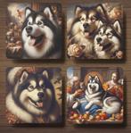 Malamute Barok onderzetters met houder, Ophalen of Verzenden, Nieuw, Glas of Kopje