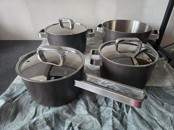 BK Conical 7-delig pannenset antraciet pannen gas gebruikt, Huis en Inrichting, Keuken | Potten en Pannen, Gebruikt, Pannenset