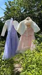 2 prinsessen jurken met bontje en bloemenmandje, Kleding | Dames, Trouwkleding en Trouwaccessoires, Ophalen of Verzenden, Zo goed als nieuw