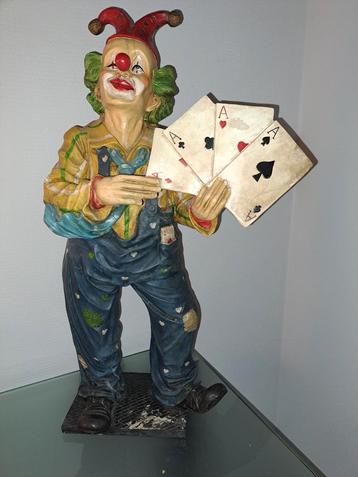 Oud Groot Beeld Joker Clown Nar 4 Azen Casino Poker Aces 