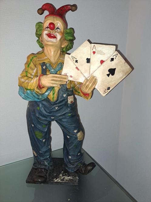 Oud Groot Beeld Joker Clown Nar 4 Azen Casino Poker Aces, Antiek en Kunst, Kunst | Beelden en Houtsnijwerken, Ophalen