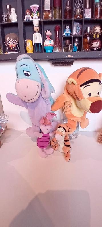 Winnie de Poeh Knuffels, handp - Eeyore, Knorretje, Teigetje beschikbaar voor biedingen