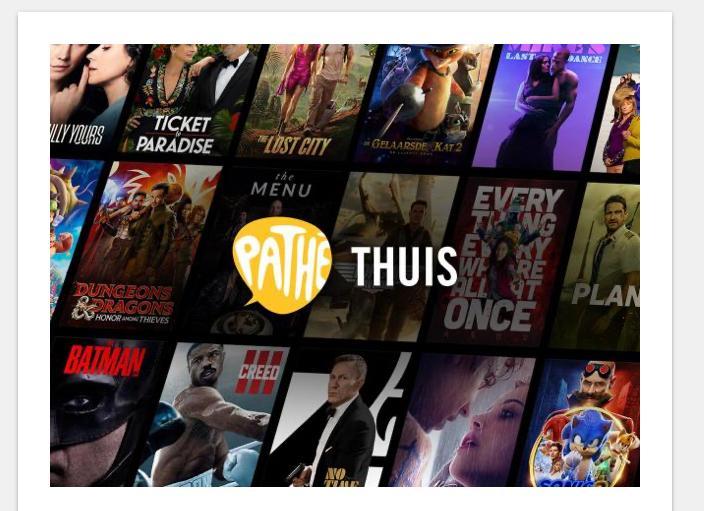 Voucher Pathé Thuis voor 4 huurfilms., Tickets en Kaartjes, Kortingen en Cadeaubonnen, Cadeaubon