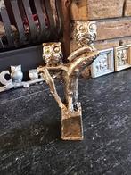 Super leuk. Uiltjes op tak . Brons uil beeldje (s), Ophalen of Verzenden, Zo goed als nieuw