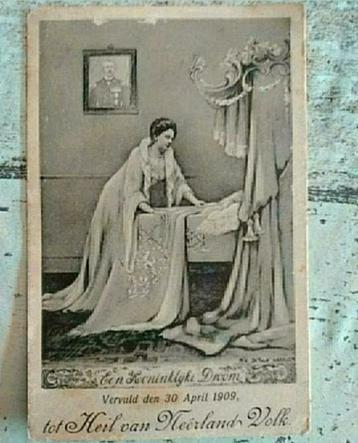 Briefkaart,30 april 1909,Juliana,geboorte,Emma,ansichtkaart beschikbaar voor biedingen