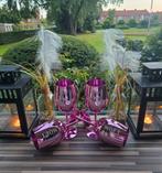Moët Chandon Glas 4 Roze Pink Champagneglazen Glazen Voet, Ophalen, Gebruikt, Overige typen