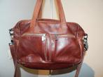 Cowboysbag mooie leren schoudertas vakken merk inslag, Verzenden, Gebruikt, Bruin, Schoudertasje
