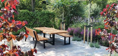 Tuintafel, Tuin Boomstamtafel, Tafel, Tuin tafel,  massief, Tuin en Terras, Tuintafels, Nieuw, Rechthoekig, Hout, Ophalen of Verzenden