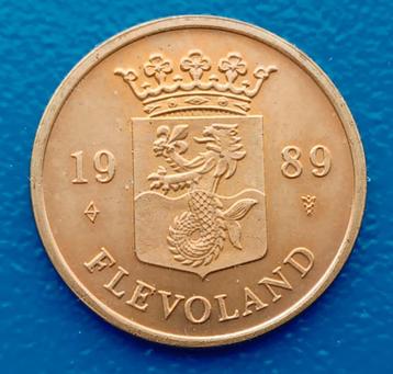 Legpenning Rijksmunt 1989 Flevoland (tombak)    beschikbaar voor biedingen