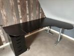 Bureau L vorm Rechts met ladeblok zwart, Huis en Inrichting, Ophalen, Gebruikt