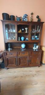 Houten buffetkast met glazen deuren, Huis en Inrichting, Kasten | Buffetkasten, Ophalen