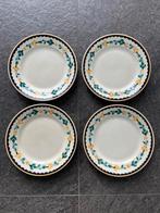 4 antieke ontbijtborden Petrus Regout oud boerenbont, Antiek en Kunst, Ophalen of Verzenden