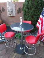 FIFTIES SIXTIES AMERIKAANSE BARKRUKKEN BEL AIR BAR TAFEL, Huis en Inrichting, Barkrukken, Ophalen, 60 tot 90 cm, Met voetsteun