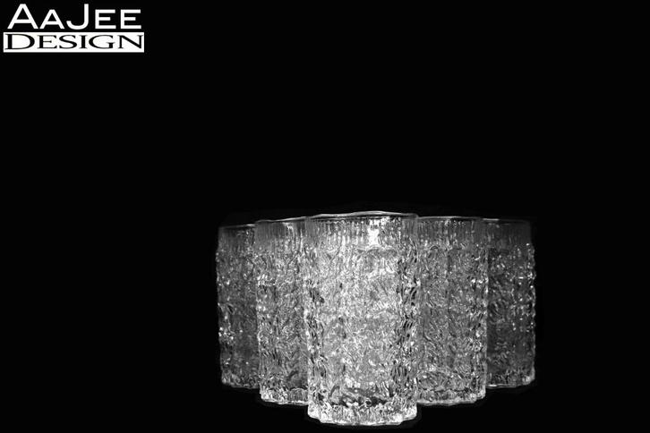 6 IVV Selezione - Grote ijsglas glazen - Glacier - 60's, Antiek en Kunst, Antiek | Glas en Kristal, Ophalen of Verzenden