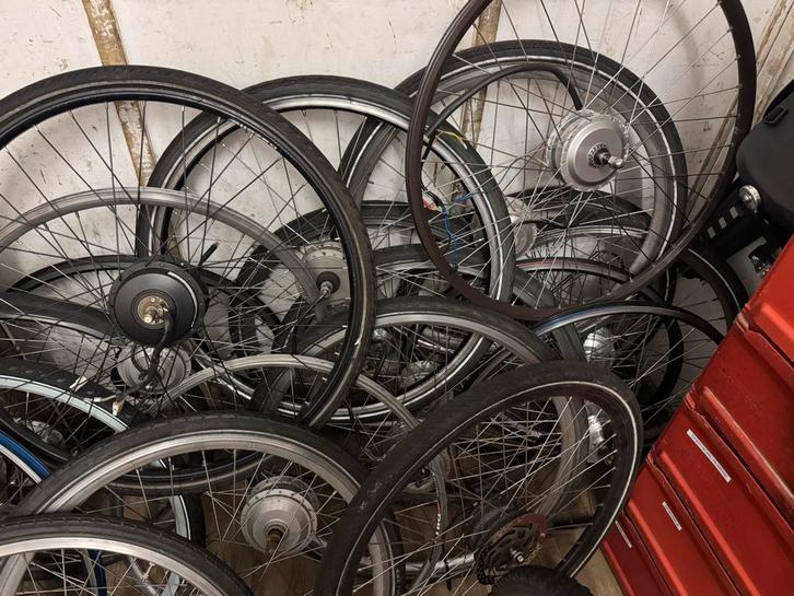 Partij Voorwiel Motor, Fietsen en Brommers, Fietsonderdelen, Gebruikt, Algemeen, Wiel, Ophalen