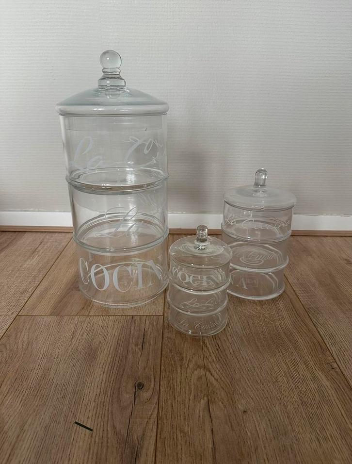 Riviera Maison Stapel Potten - 3 Maten, Huis en Inrichting, Keuken | Keukenbenodigdheden, Zo goed als nieuw, Ophalen