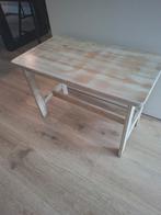 Houten tafeltje, Huis en Inrichting, Tafels | Bijzettafels, 45 tot 60 cm, Gebruikt, Landelijk, Rechthoekig