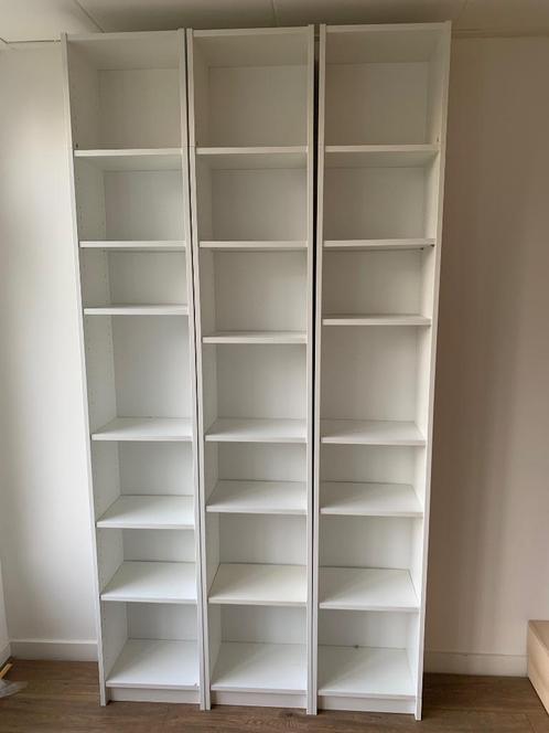 3x Ikea BILLY Boekenkast + Bovendeel, Huis en Inrichting, Kasten | Boekenkasten, Zo goed als nieuw, Minder dan 50 cm, 200 cm of meer