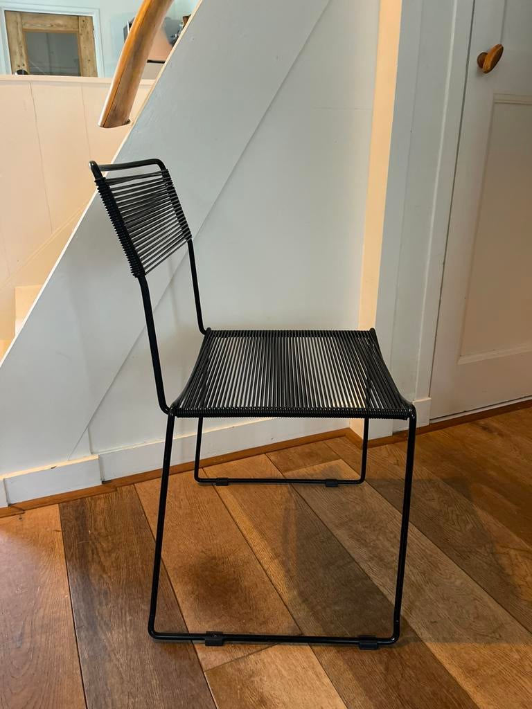 Giandomenico Belotti Spaghetti stoel, Huis en Inrichting, Stoelen, Gebruikt, Eén, Kunststof, Metaal, Zwart, Ophalen