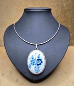 Grote vintage Delftse hanger in zilver., Ophalen of Verzenden, Gebruikt, Zilver, Zilver