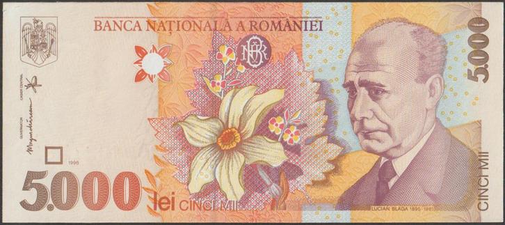 Roemenië 5000 lei 1998 aUNC p.107a (# 529), Postzegels en Munten, Bankbiljetten | Europa | Niet-Eurobiljetten, Los biljet, Overige landen